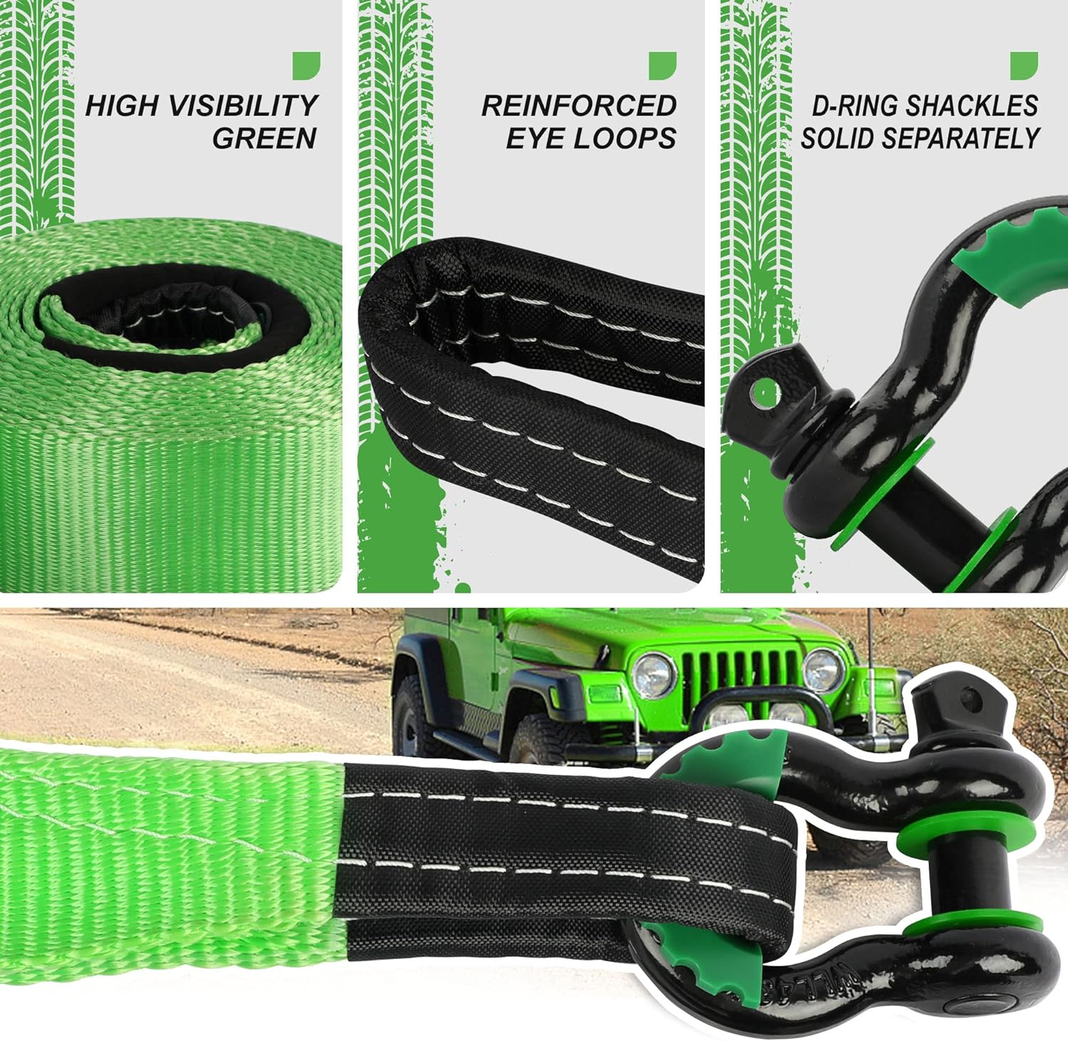 ZOSTERA Heavy Duty Tow Strap 3