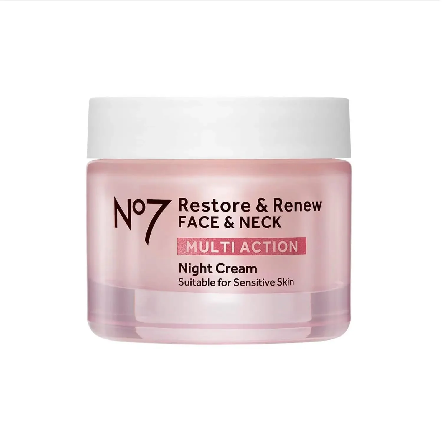 No. 7 No7 Restore &a; Renew Multi Action Face &a; Neck Night Cream - Collagen Peptide Anti-Aging Face Cream - Hydrating Hyaluronic Acid +