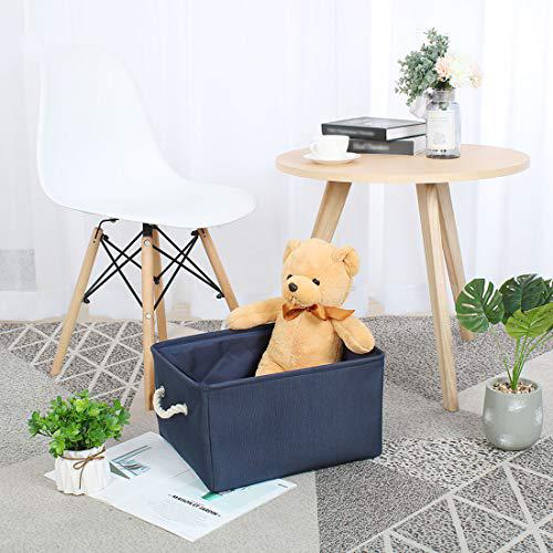 uxcell fabric storage basket with dual handles, collapsible storage bins for toys laundry clothes storage, home organizer for