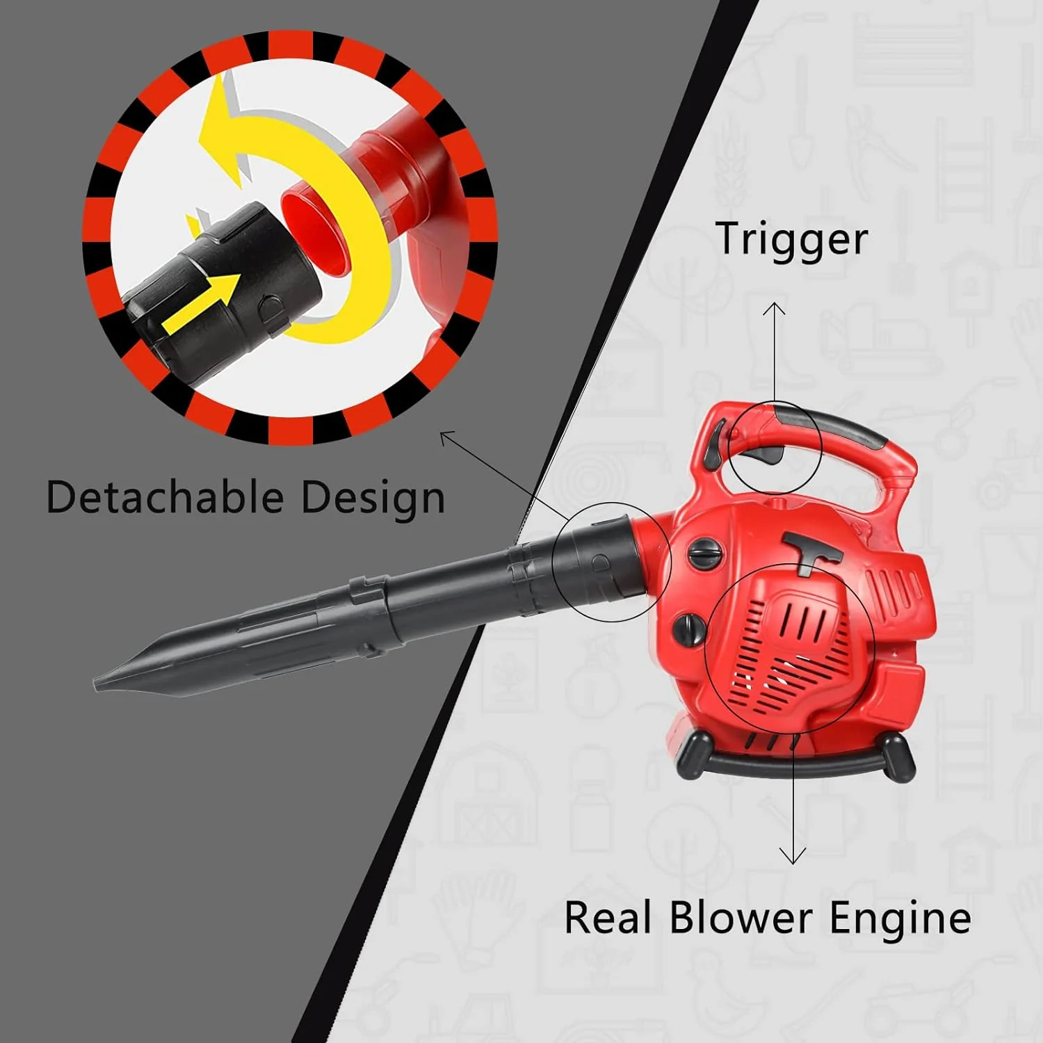 GCP Products Pretend Play Kids Leaf Blower Toy Tool Garden Set,Outside Construction Work Shop Toy Tool Leaf Blower For Kids That Blows Air…