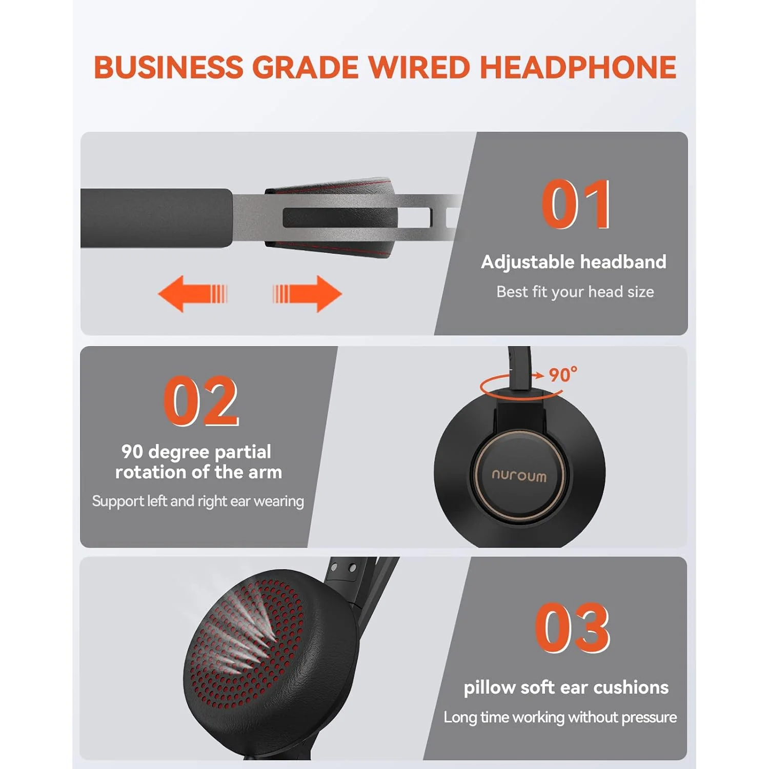 Zell Electronics Zell Wired Headset, Single-Ear (Mono) Headphones With Noise Canceling Microphone, On Ear Computer Headset With In-Line Contro…