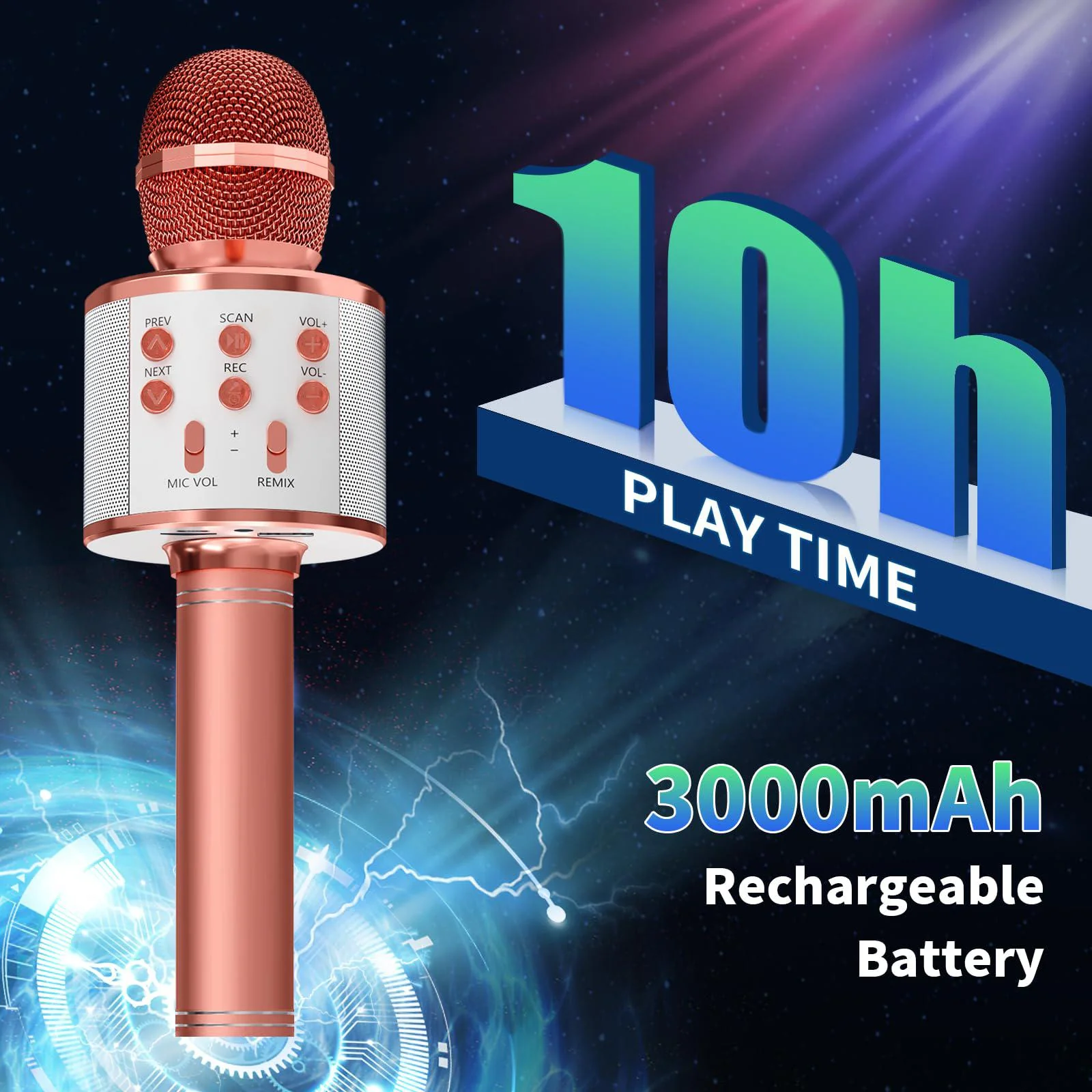 giftmic 2 pack karaoke microphone, bluetooth microphone for singing, wireless microphones toys for girls boys adults, portabl