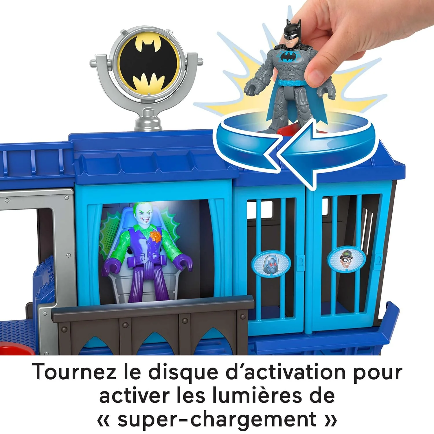 GCP Products Imaginext Dc Super Friends Batman Toy Gotham City Jail Recharged Playset With 2 Figures For Pretend Play Ages 3+ Years