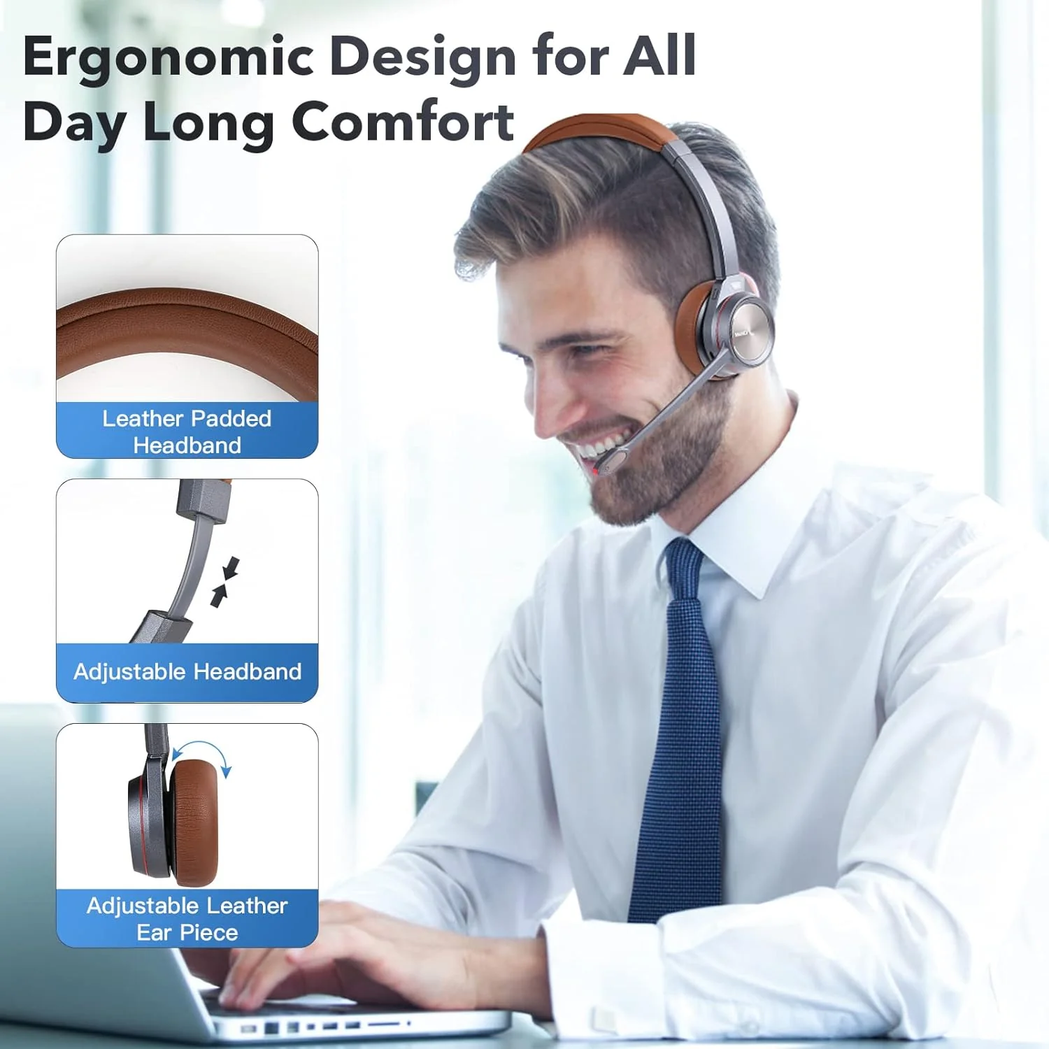 Zell Electronics Zell Bluetooth Headset With Microphone For Pc, In-Built With Bluetooth Dongle For Computer, 40H Play Time, Wireless Headset F…