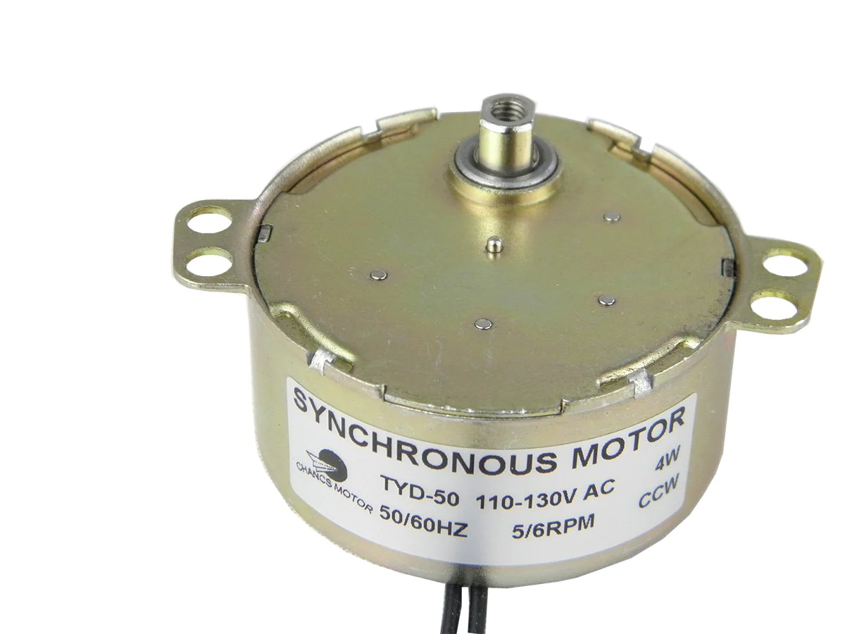 Generic CHANCS TYD-50 Synchronous Motor Turn Table 110V AC 5-6RPM CCW Flush Shaft 5.5mm Small Gear Motor