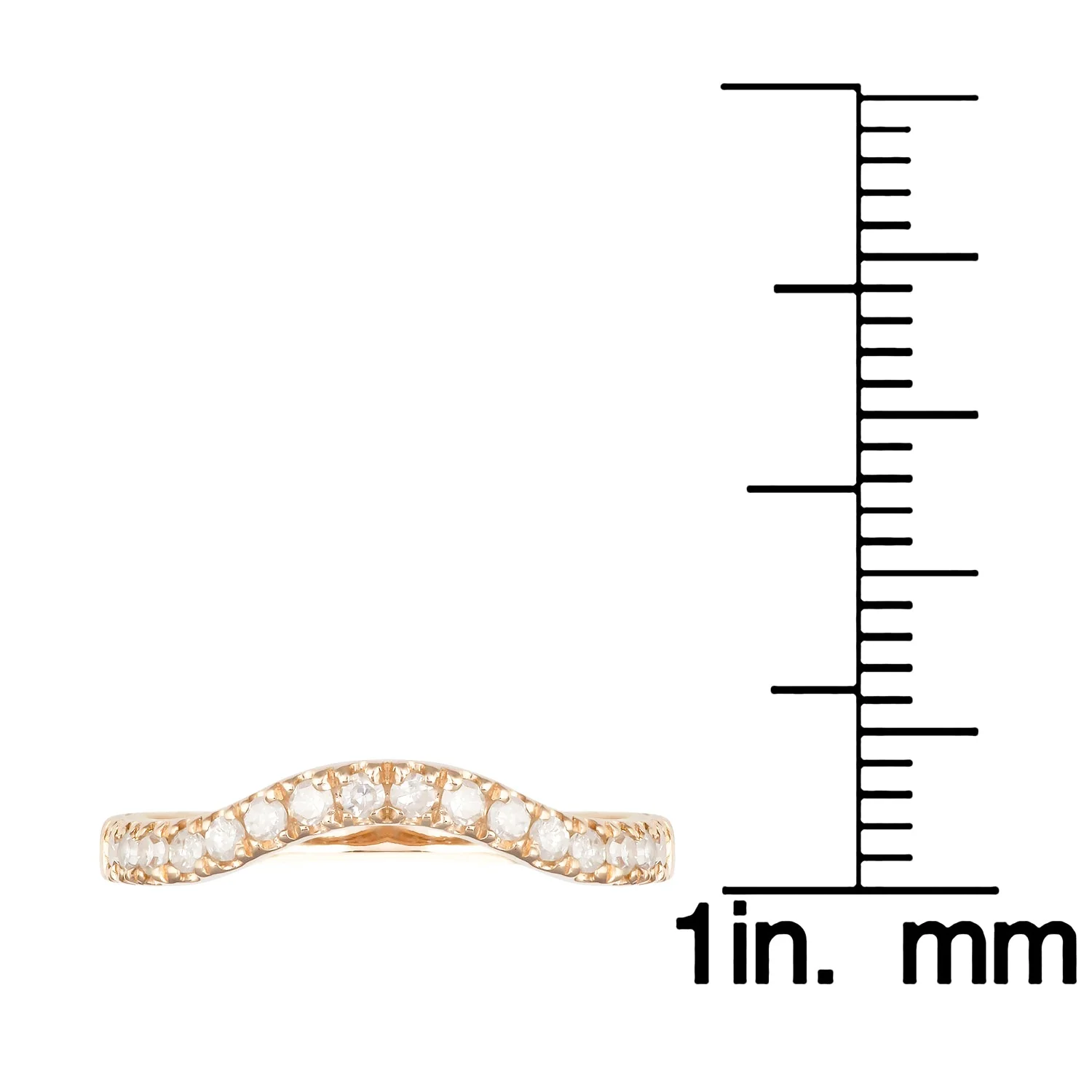 Viducci 10k Yellow Gold Curved Diamond Wedding Band (1/5 cttw, H-I Color, I1-I2 Clarity)