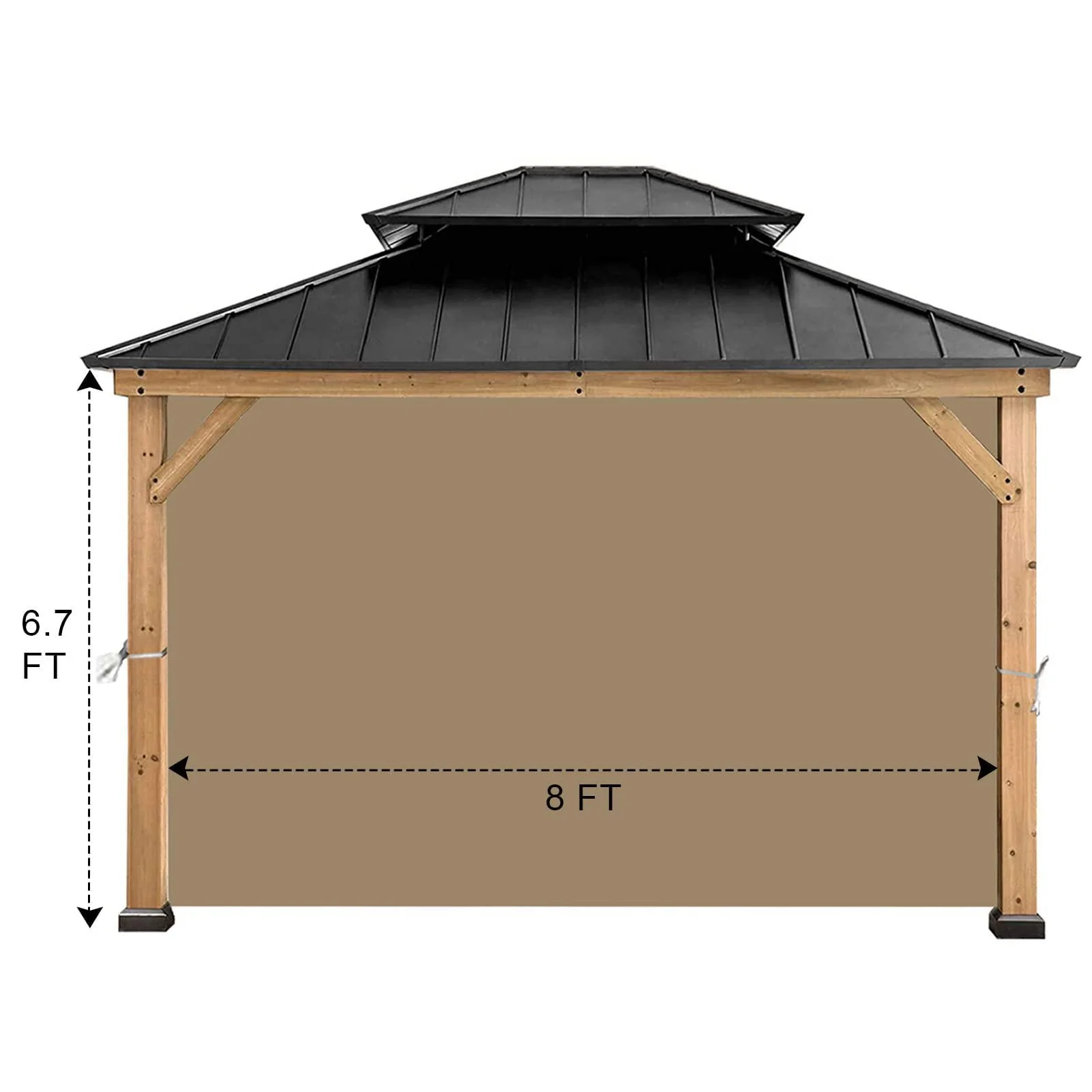 coastshade gazebo replacement sunwall for 8x8 summer outdoor gazebo,1 panel sidewall only,khaki