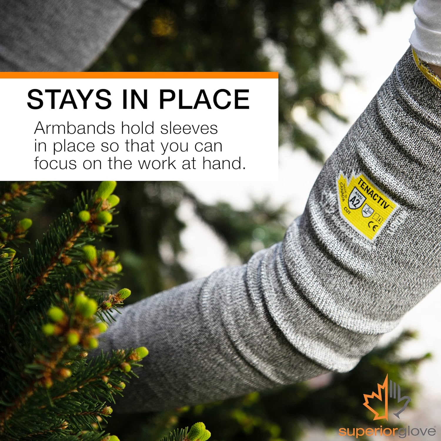 Superior Glove Works Cut Resistant Sleeves &a;#226;&a;#128;&a;#147; Protective Arm Sleeves for Gardening Yardwork, Non-Slip Cooling Comfort 18
