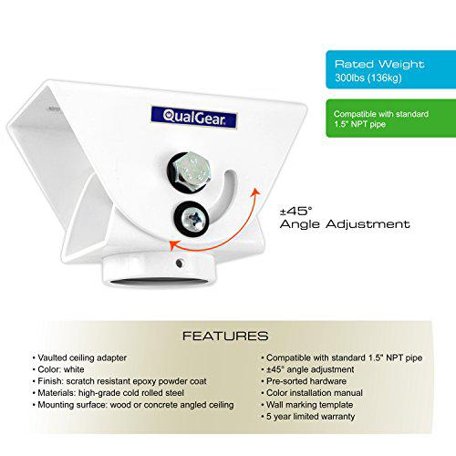 qualgear qg-pro-pm-vca-w pro-av suspended ceiling adapter for 1.5