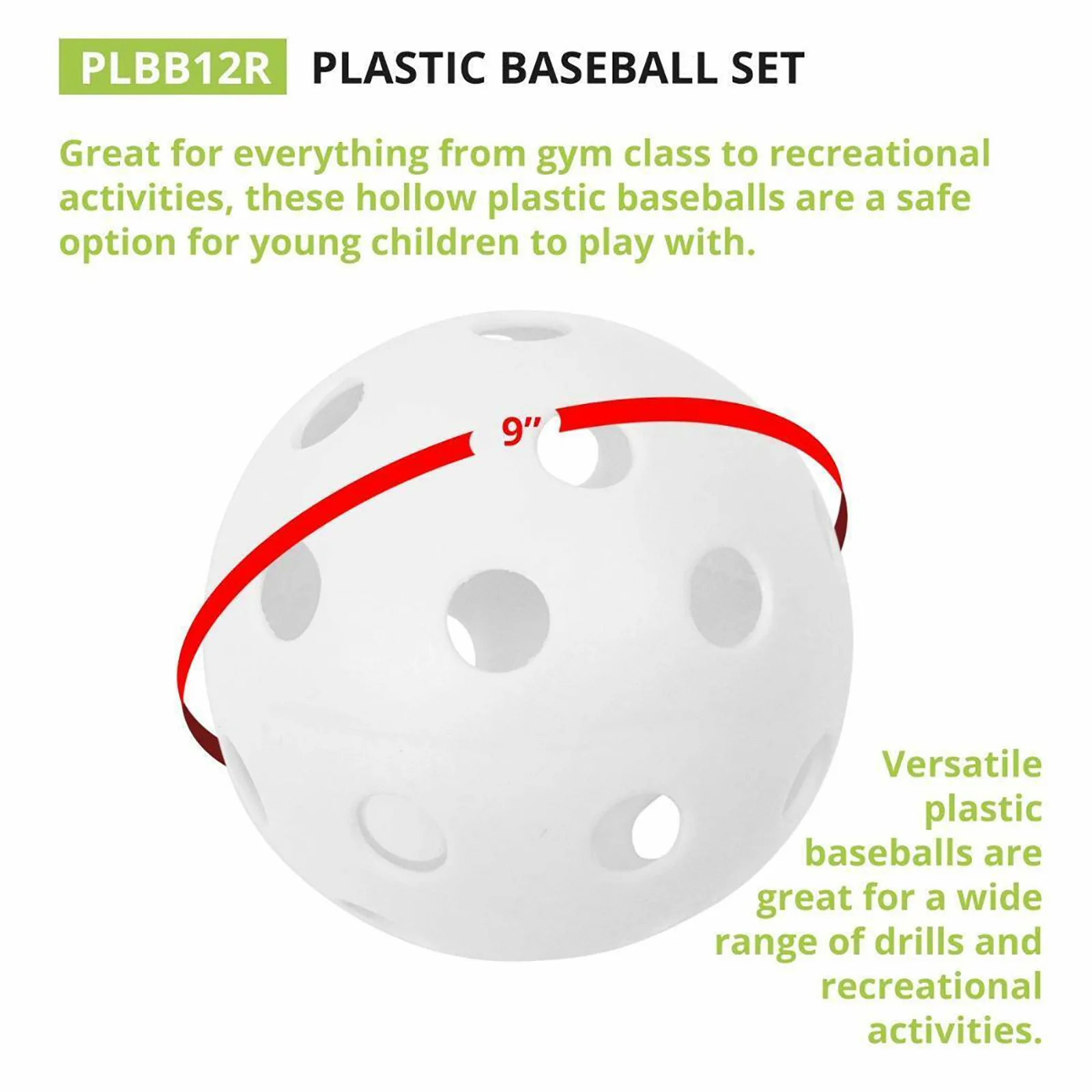 Champion Sports 12pc. Plastic Baseball - White