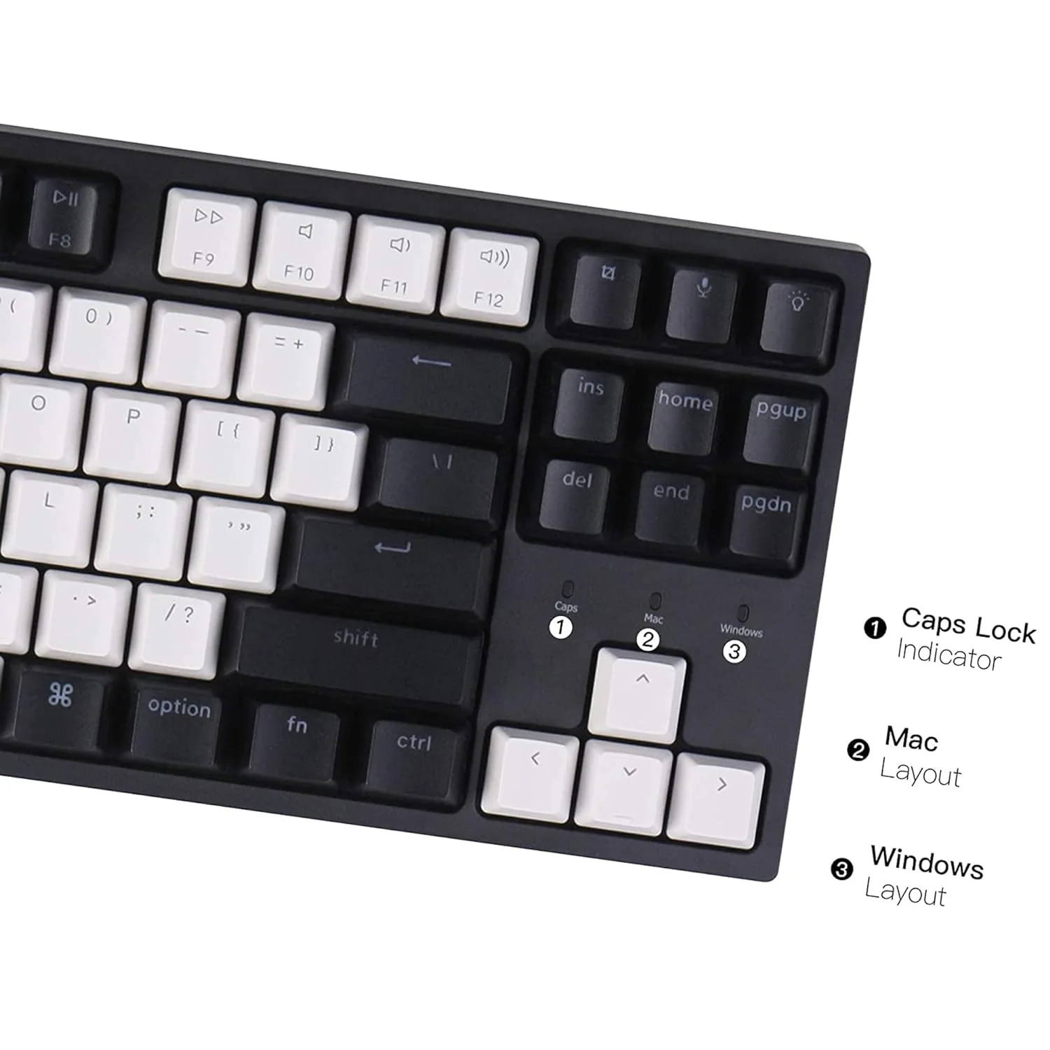 Zell Electronics Zell C1 87 Keys Wired Mechanical Keyboard For Mac Windows, 80% Layout Tenkeyless Gateron G Pro Red Switch White Led Backlit D…