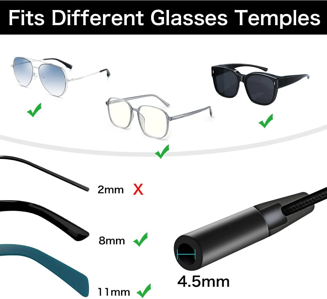 Generic Festful Glasses Strap 3pcs Sunglasses Strap for Women Men, Sports Eyeglasses Strap Holder, Adjustable Eye Glasses String Strap