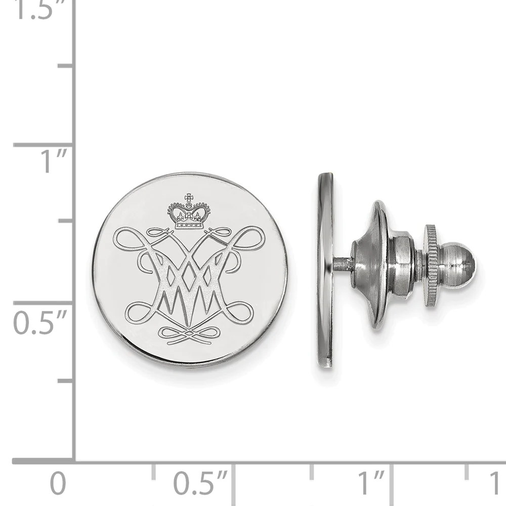 LogoArt 14k White Gold William and Mary Lapel or Tie Pin