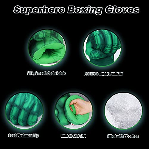 CGBOOM Superhero Gloves Boxing Gloves Smash Hands Big Soft Plush Hero Fists, Superhero Toys for Boys Girls, Role Play Costume Birthday