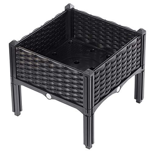 Gardenised rattan raised garden bed flower planter