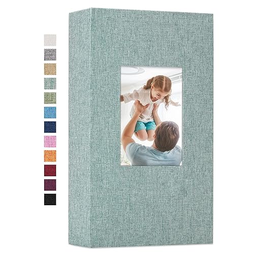Vienrose Linen Photo Album 300 Pockets for 4x6 Photos Fabric Cover Photo Books Slip-in Picture Albums Wedding Family Valentines