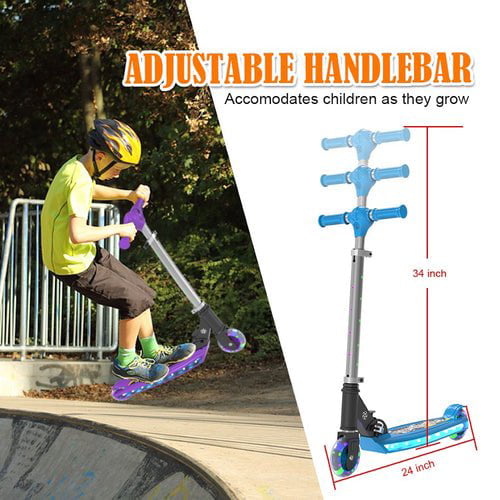 Hoverstar Kick Scooter for Kids, LED Light-up Scooter, Adjustable Handlebar,Includes Lights on Stem &a; Wheels, Ages 4-10