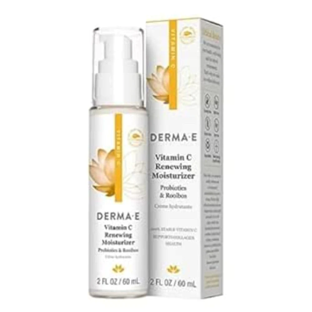 DERMA-E Vitamin C Renewing Moisturizer - Brightening and Hydrating Facial Skin Renewing Cream - Anti-Aging Facial Moisturizer an