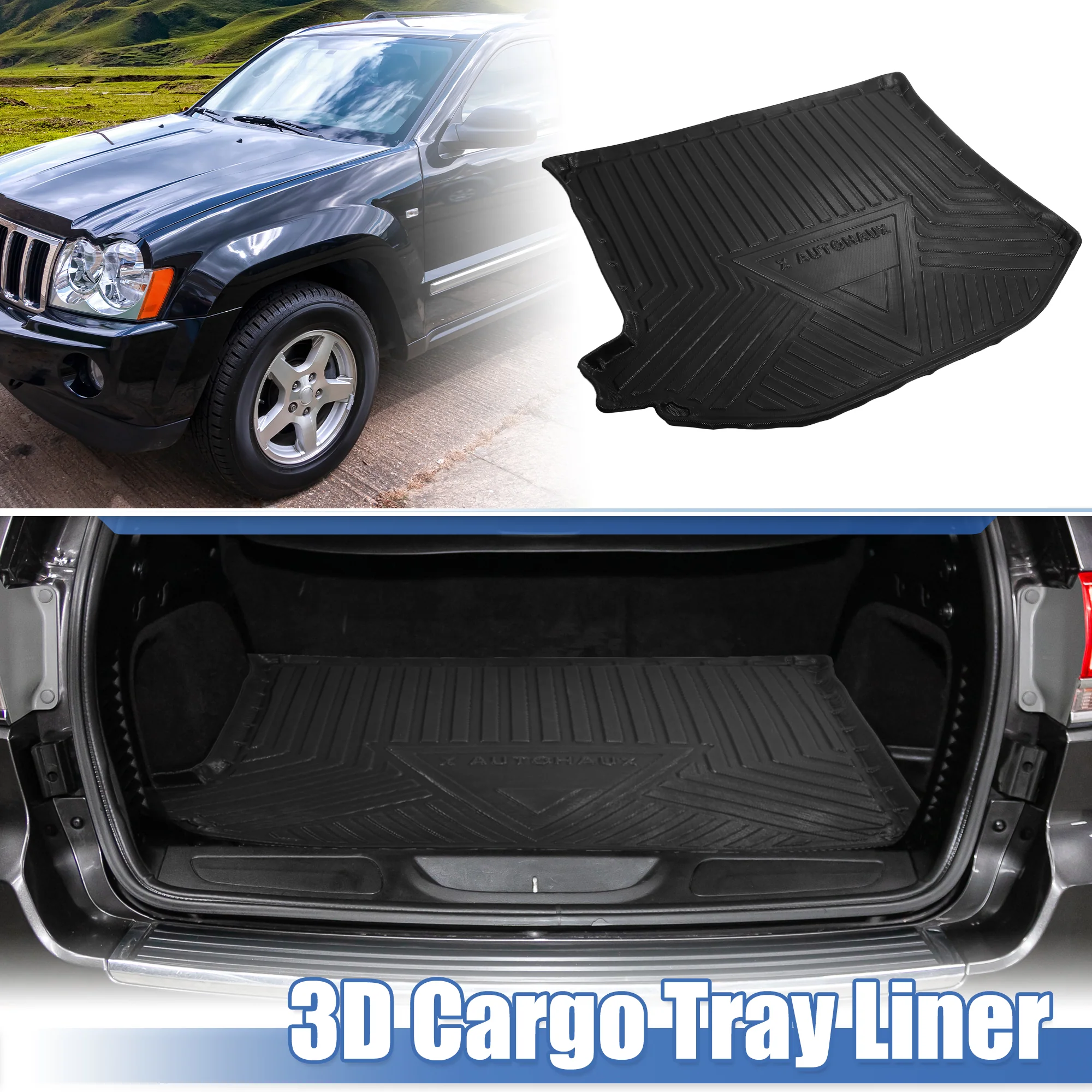 Unique Bargains Trunk Mat TPE Cargo Liner for Jeep Grand Cherokee 11-21 Rear Tray Mat Carpet