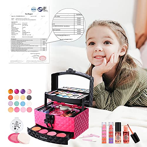Mathea Real Makeup Girl Toys, Washable, Kids Makeup Kit for Girls, Makeup Set Cosmetic Beauty Set for Kids, Makeup Toy for Girls