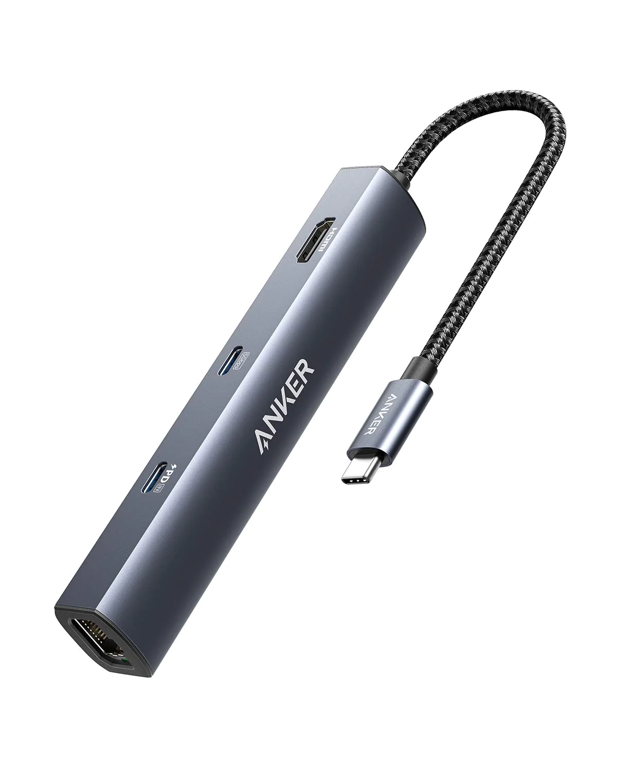 Anker Play Anker PowerExpand 6-in-1 USB c PD Hub with 65W Power Delivery, 4K HDMI, 1gbps Ethernet, 2 USB 30 Data Ports, for MacBook Pro, Ma