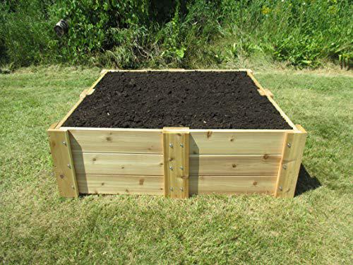 Infinite Cedar deep root cedar raised bed garden kit by infinite cedar 4 ft. x 4 ft. x 16.5 inches h