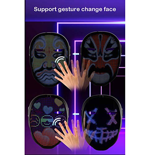 Depointer Life Led Mask with Rechargeable Bluetooth App Controlled, Customizable Shining Mask, LED Lighted Face Transforming Mask