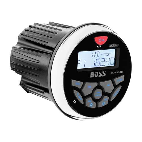 Boss No. 6 Intense MCKGB350B6  Audio Systems Marine Gauge Receiver with Speaker with 6.5 inch MR6W Black