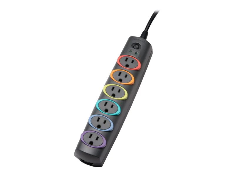KENSINGTON TECHNOLOGY GROUP K62147NA SMARTSOCKETS STANDARD SURGE PROTECTOR 6OUT 7FT 945J W/PH JACK