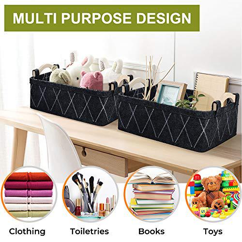 KWLET storage baskets bin narrow long basket for closet decorative cube nursery container for toys towels tissues toiletry caddy ca