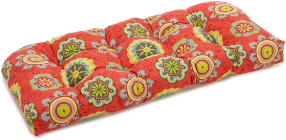 Blazing Needles REO Outdoor Spun Poly Loveseat Patio Bench Cushion - 42 x 19 in.