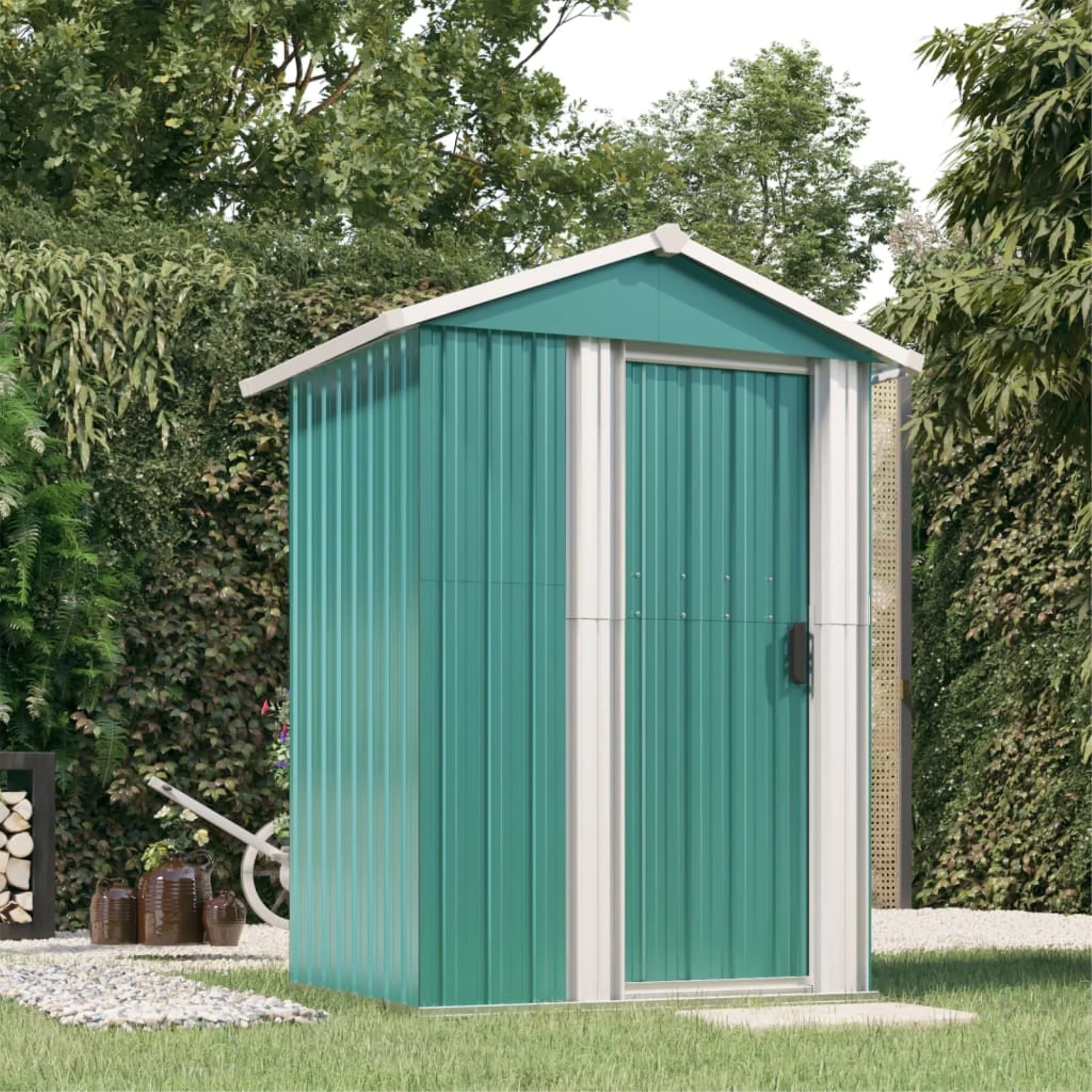 vidaXL Garden Shed Green 49.6