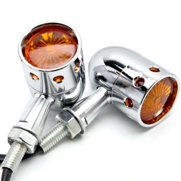 Krator 2pcs Chrome Motorcycle Turn Signals Blinker Lights Compatible with Yamaha V-Star Vstar V Star XVS 1100 Silverado