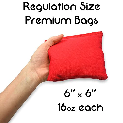 GoSports Official Regulation Cornhole Bean Bags Set (8 All Weather Bags) - Red/Blue &a; American