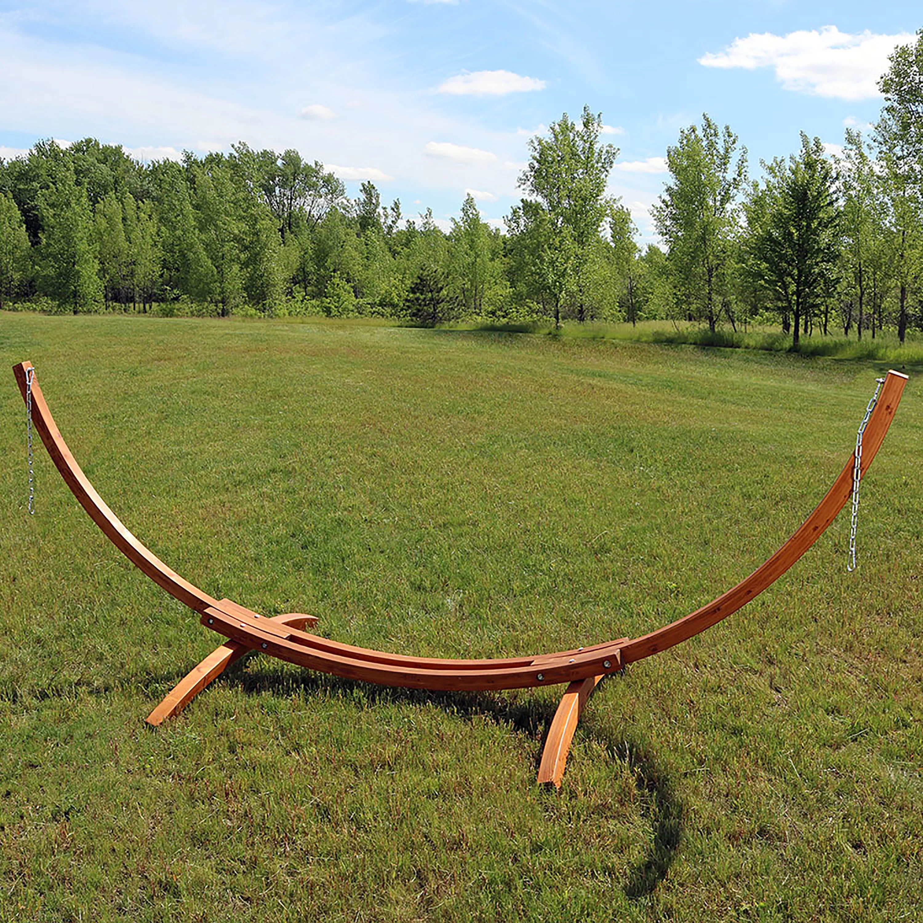 Sunnydaze Decor 12&s; Solid Wooden Curved Arc Hammock Stand