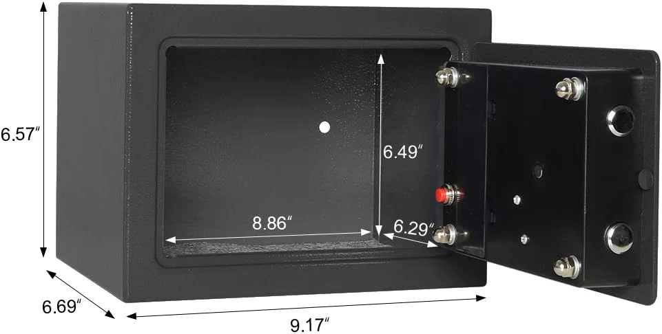 Lovndi Electronic Security Small Safe Box, 0.17 Cubic Feet Digital Deposit Box for Home Office Hotel Business, Lock Box for Cash Jewel