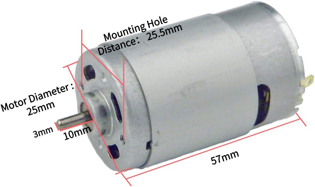 CHANCS MOTOR CHANCS 555 Brushed DC Motor 24V 3500RPM High Torque Ventilator Guard Suit for Traxxas R/C and Power Wheels PCB DIY Electric Dri