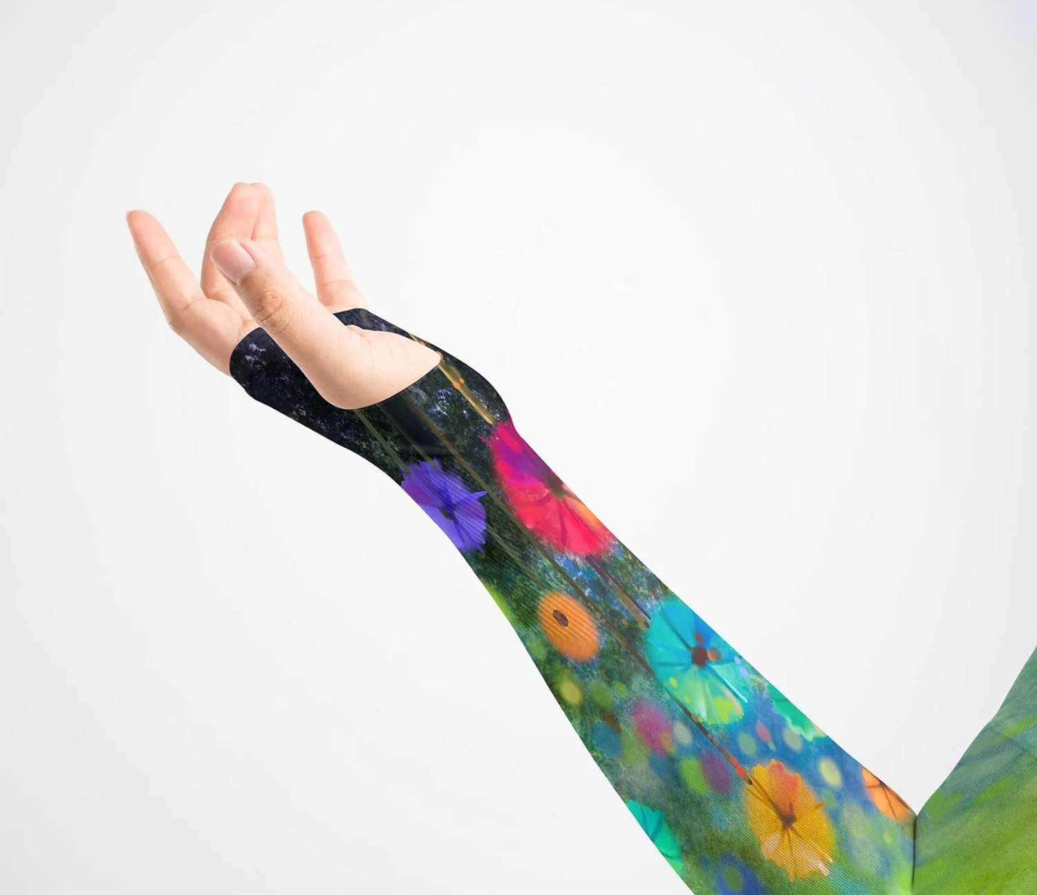 Generic Flower Arm Sleeves for Women Men Farmers Defense Gardening Sleeves Cooling Sun Protection Arm Sleeves with Thumb Hole