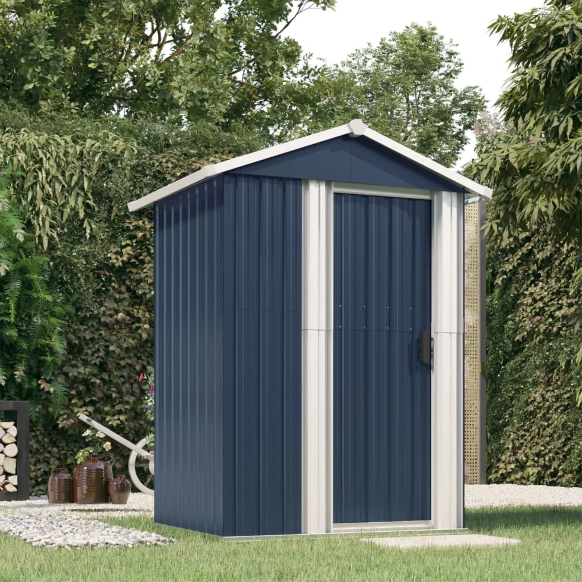 vidaXL Garden Shed Anthracite 49.6