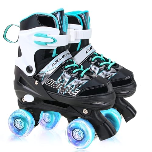 Sowume Adjustable Roller Skates for Boys and Kids, All 8 Wheels of Boy&s;s Skates Shine, Safe and Fun Illuminating for Kids