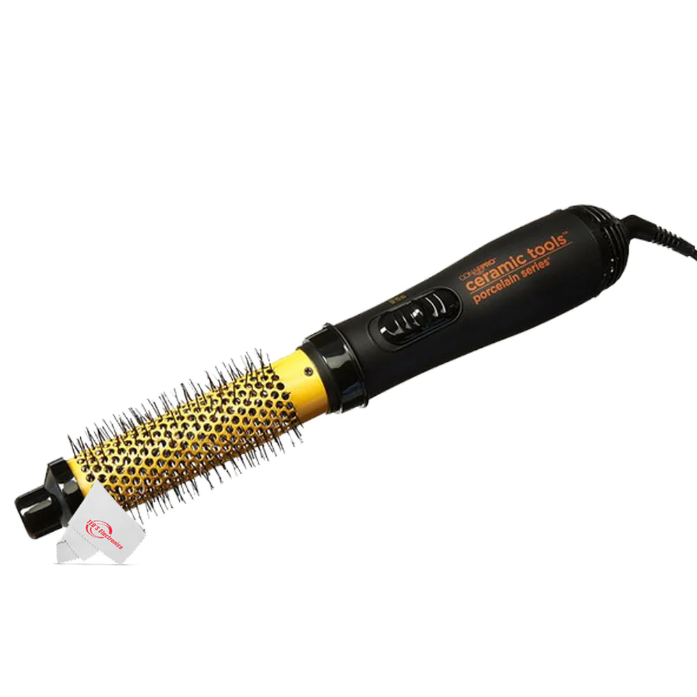 Conair Pro Ceramic Tools Porcelain Series 1.25 Inch 1000W Soft-Bristle Hot Air Brush to Style &a; Dry Hair