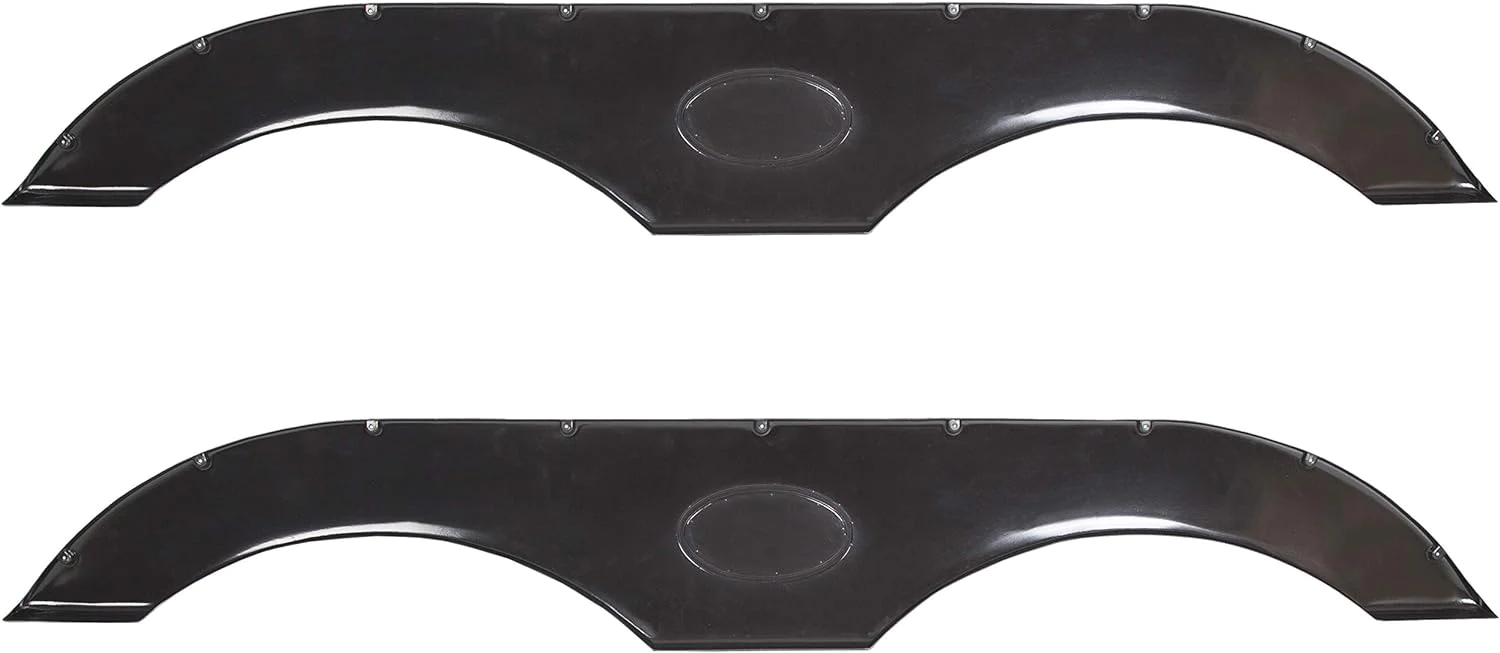 ECOTRIC Tandem Trailer Fender Skirt for RVs Campers and Trailers - Black