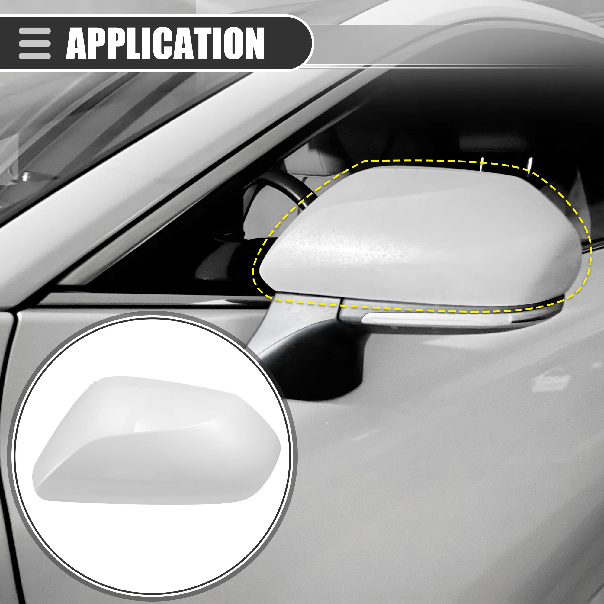Unique Bargains Left Side Mirror Cover Cap for Toyota Camry 2018-2023 87945-06130-A0 White