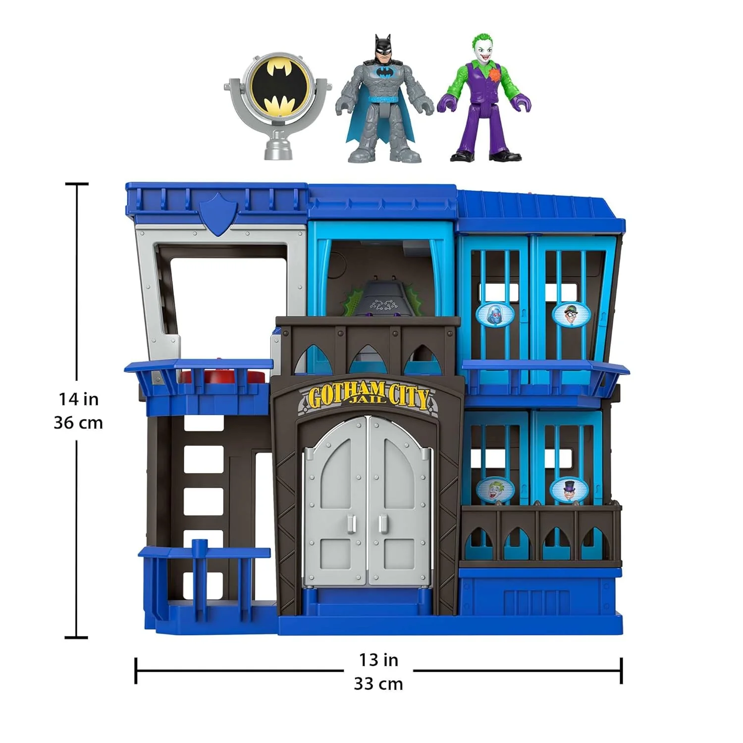 GCP Products Imaginext Dc Super Friends Batman Toy Gotham City Jail Recharged Playset With 2 Figures For Pretend Play Ages 3+ Years