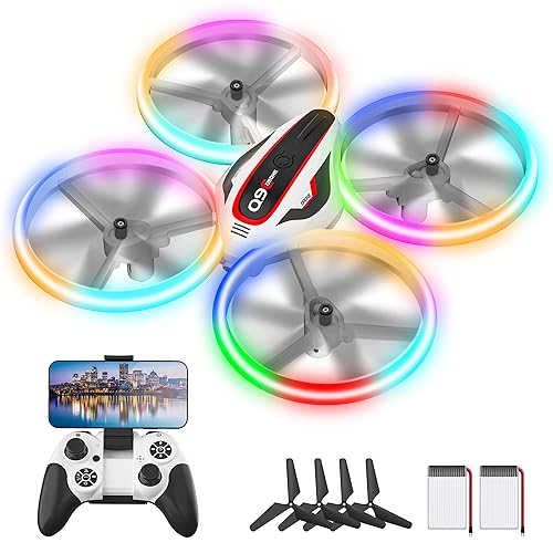 Hasakee Q9C RC Drone with 720P HD FPV Camera for Kids and Adults Cool Toys Gifts for Boys Girls Teenage with LED Light,Propeller Full Pr