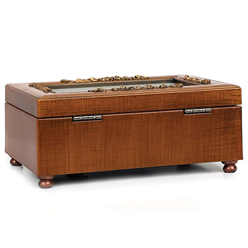 Cottage Garden Mom Your Love Woodgrain Embossed Petite Rose Music Box Plays Wind Beneath My Wings