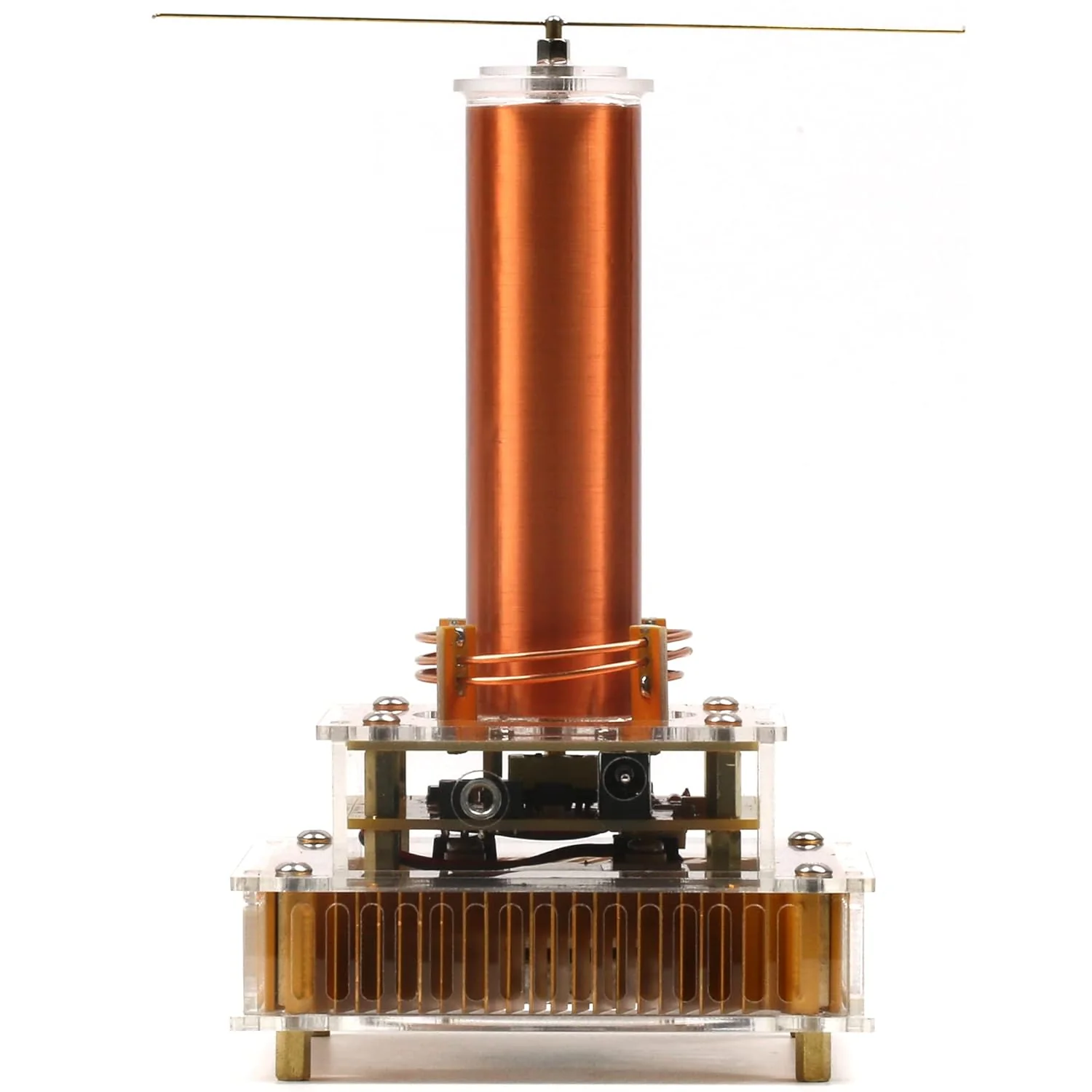 GCP Products Bluetooth Music Tesla Coil Acrylic Base Shell Arc Wireless Transmission Experiment Desktop Model Toy Ys04B