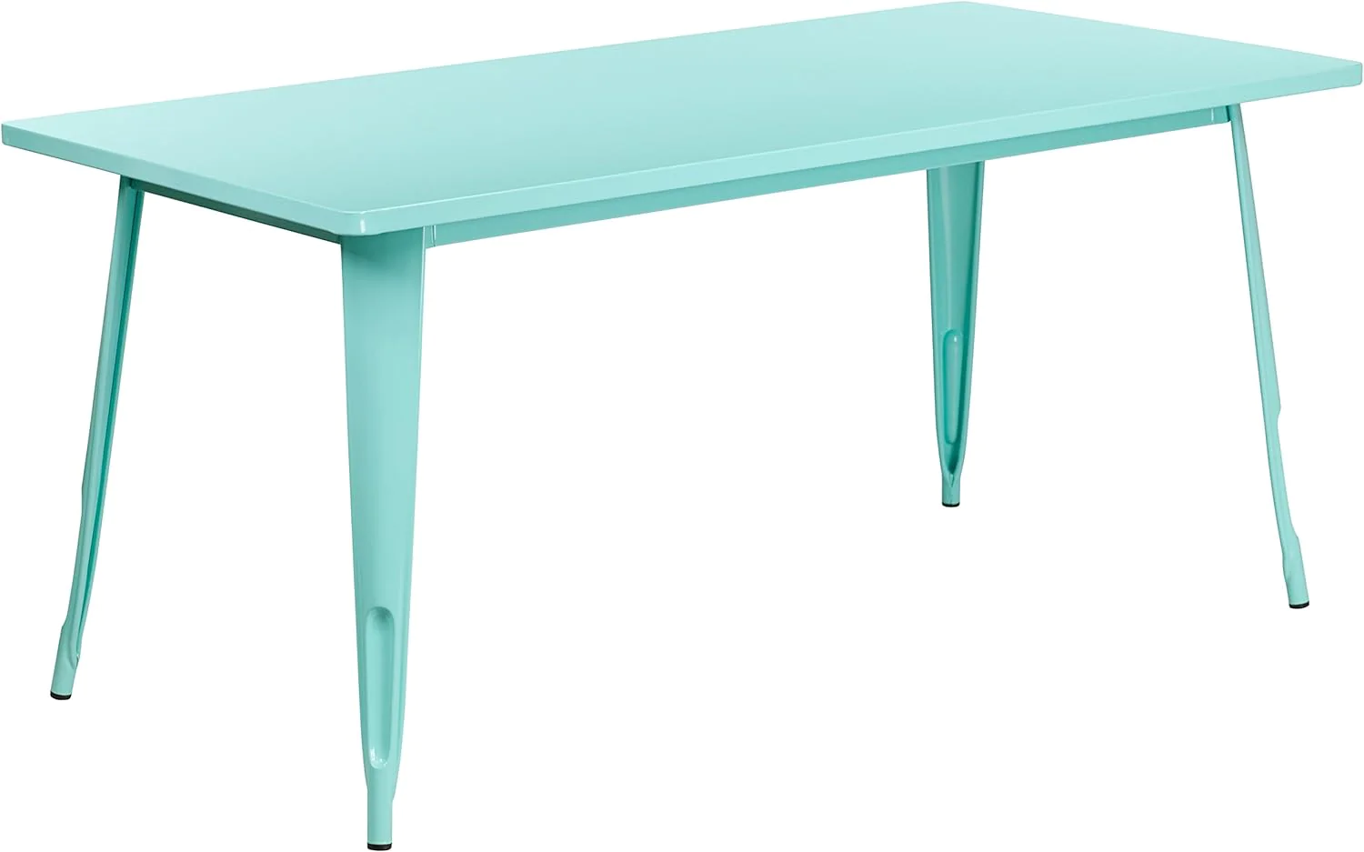 Flash Furniture 31.5&s;&s; x 63&s;&s; Rectangular Yellow Metal Indoor-Outdoor Cafe Patio Dining Table