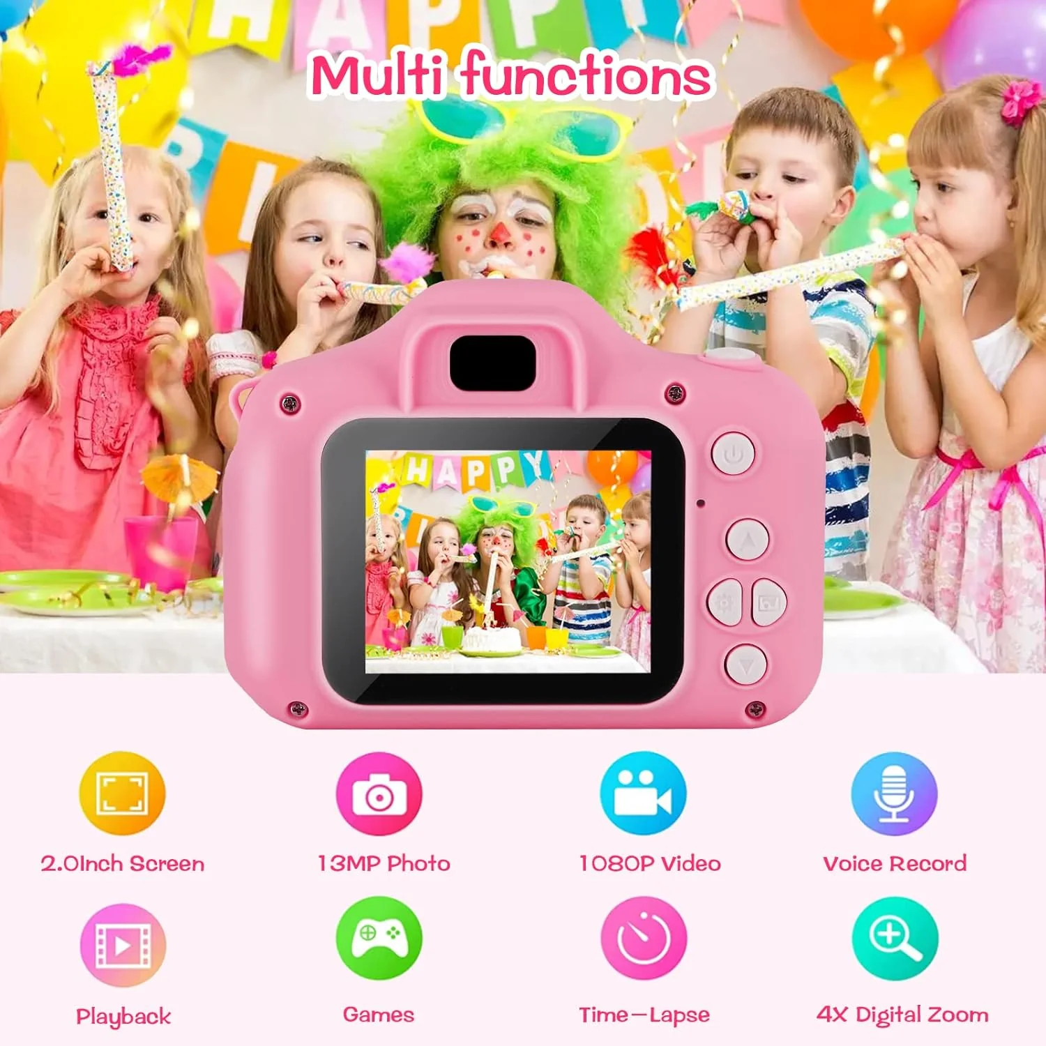 Great Choice Products Kids Camera, Toddler Camera Children Digital Camera Toys With 13Mp Video Camcorder 32Gb Sd Card And Camera Case For 3–10 Y