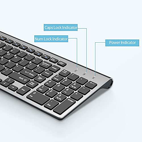 J JOYACCESS Wireless Keyboard, J JOYACCESS 2.4G Slim and Compact Wireless Keyboard with Numeric Pad for Laptop, MacBook Air, Apple, Computer